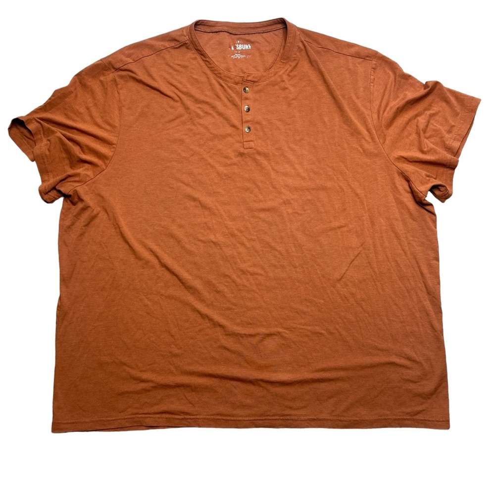 Alesbury Men's Quick Dry Henley Short Sleeve Orange Tee Size 3XL